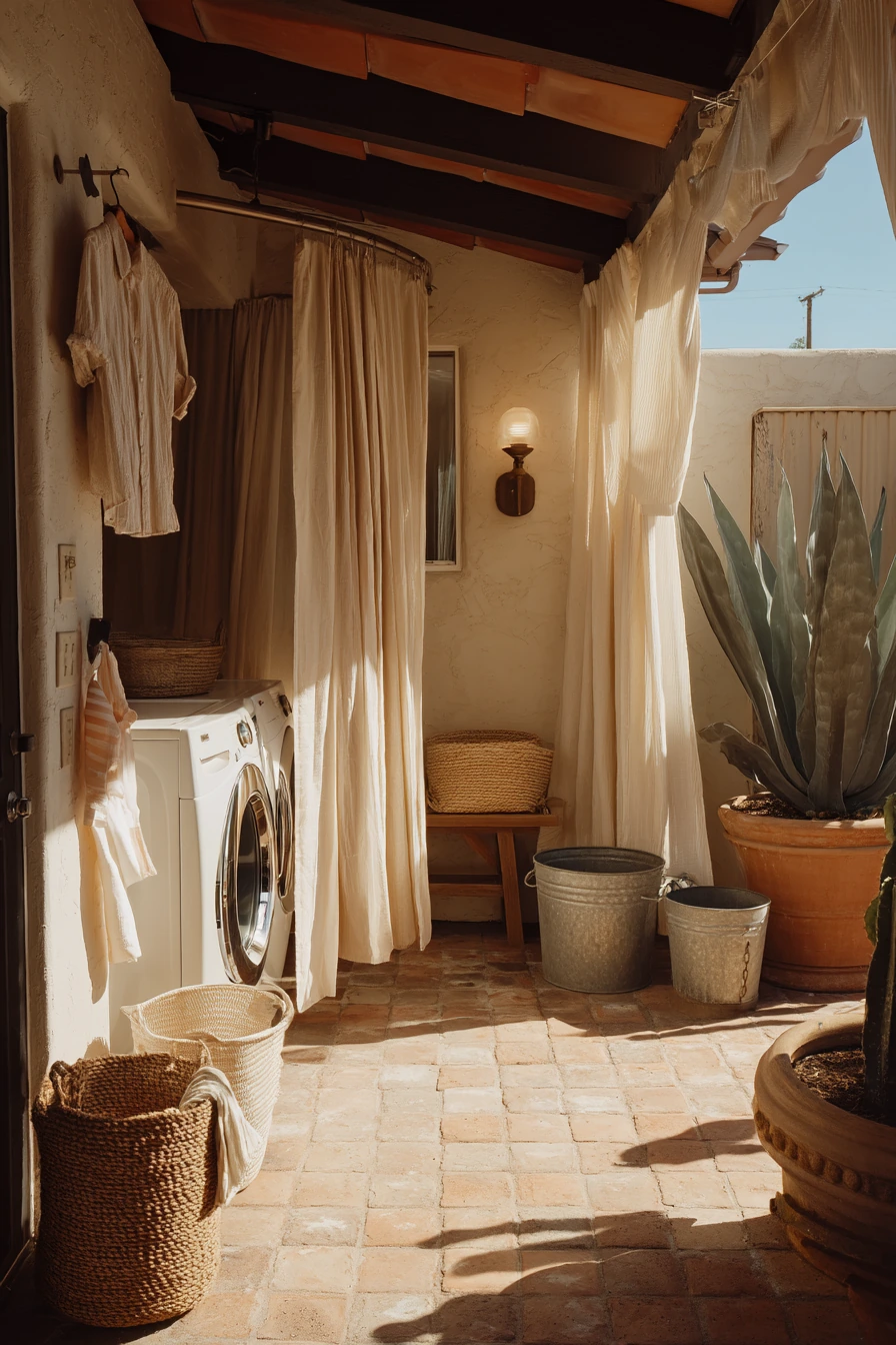 Desert Patio Laundry Setup