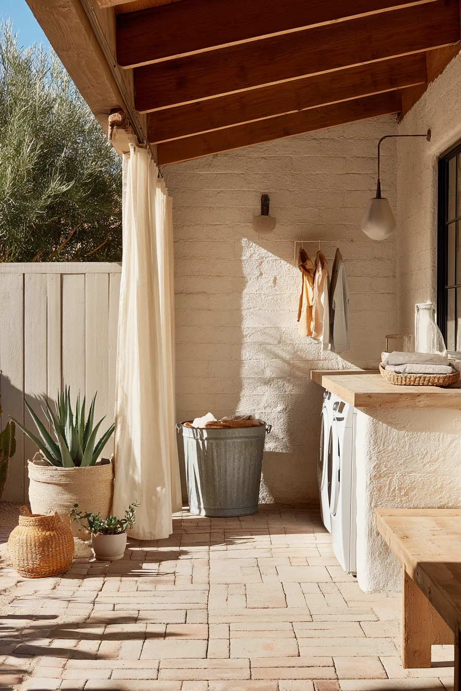 Desert Patio Laundry Setup