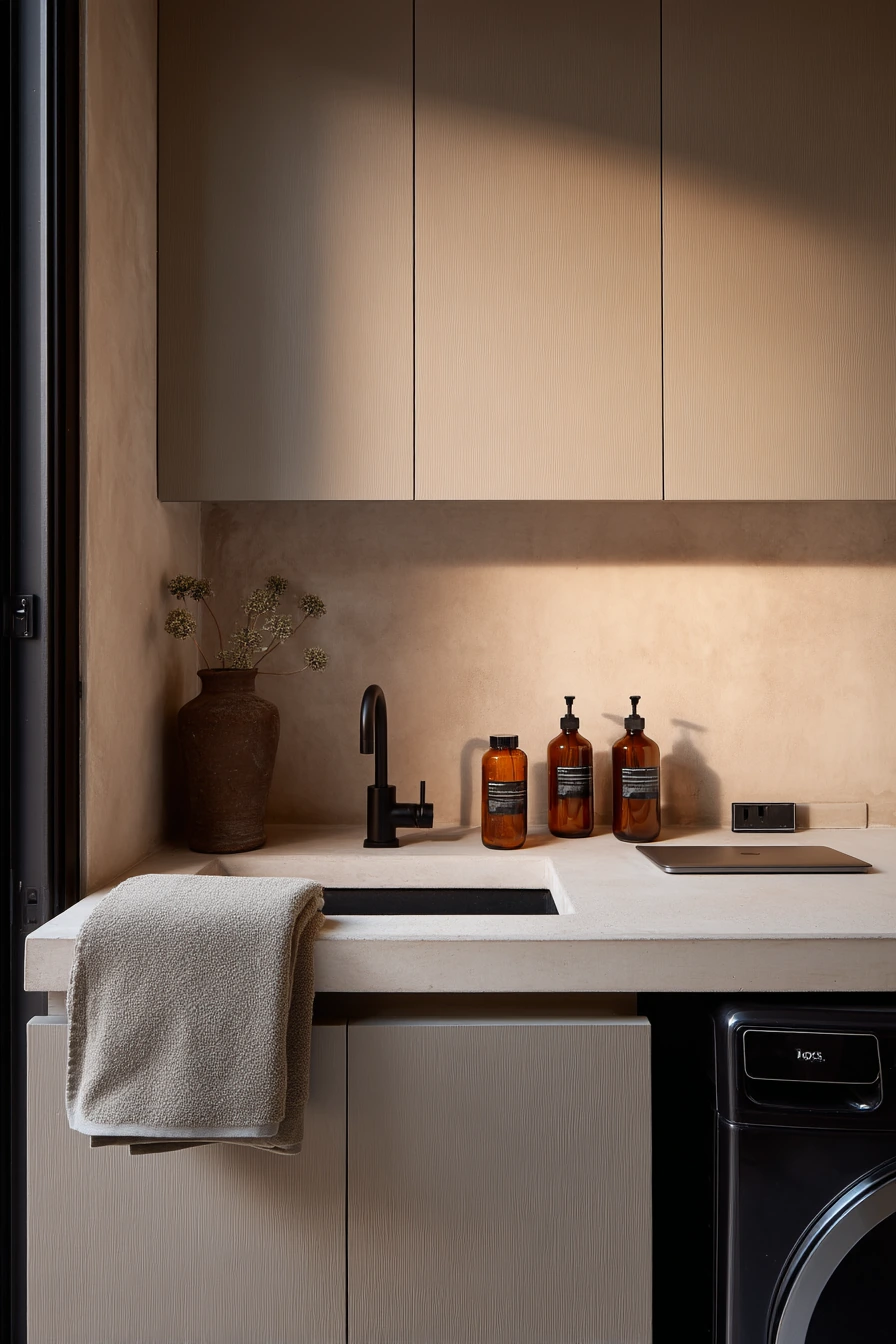 Minimal Courtyard Laundry Wall