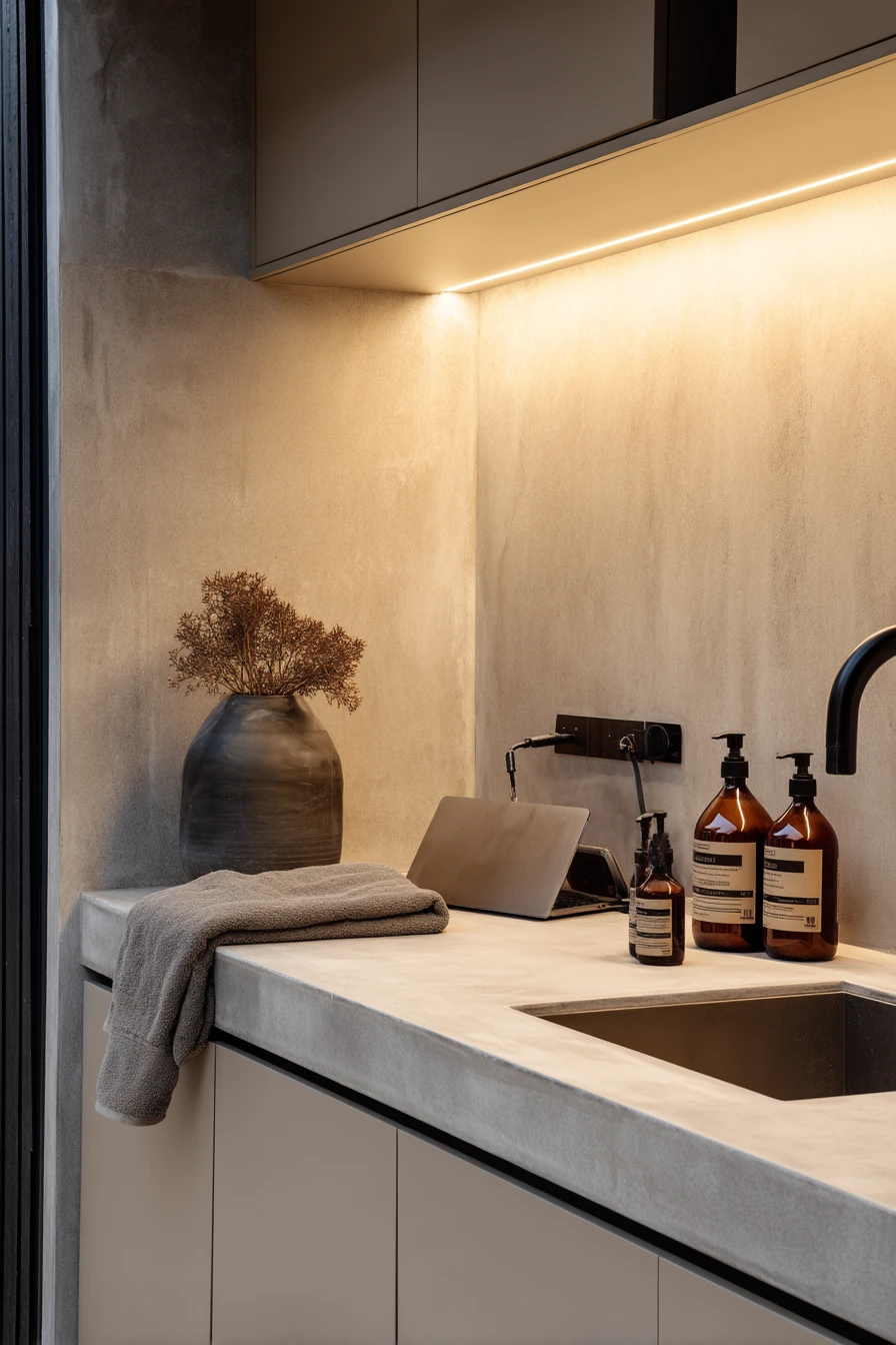 Minimal Courtyard Laundry Wall