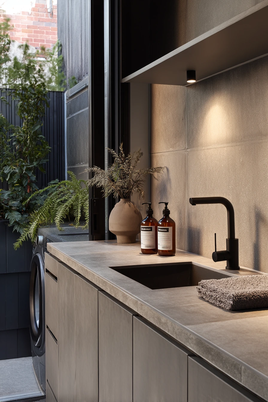 Minimal Courtyard Laundry Wall