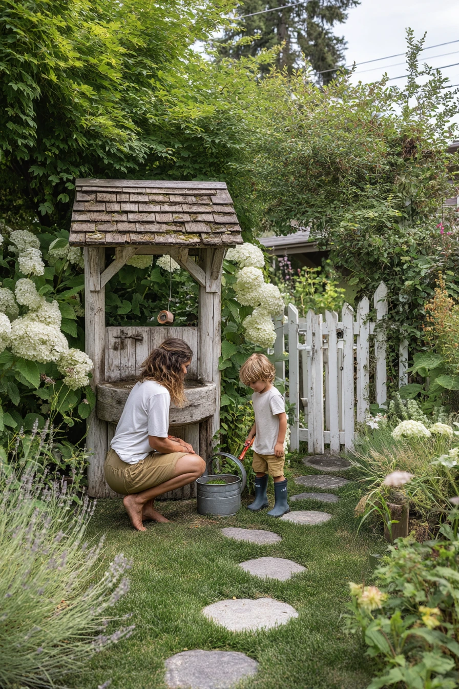 outdoor wishing well garden ideas