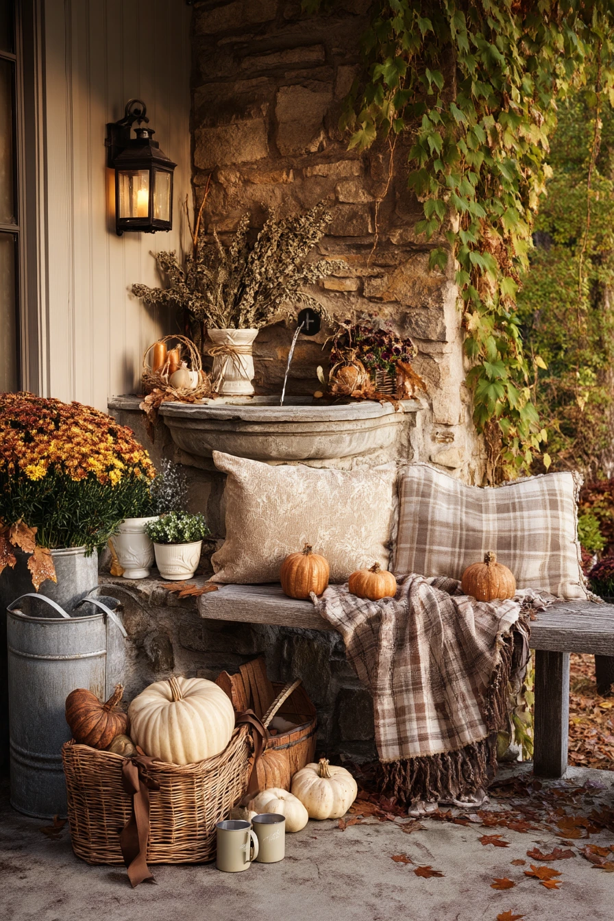 Seasonal Autumn Wishing Well Decor