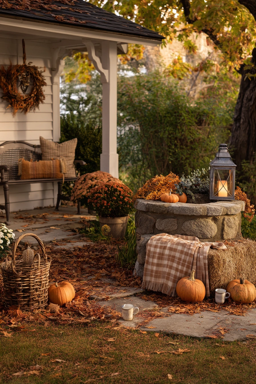 Seasonal Autumn Wishing Well Decor
