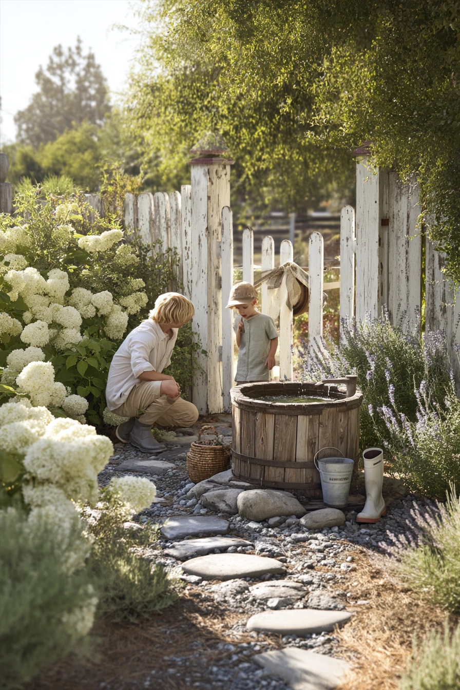 Cottage Garden Wishing Well by the Gate