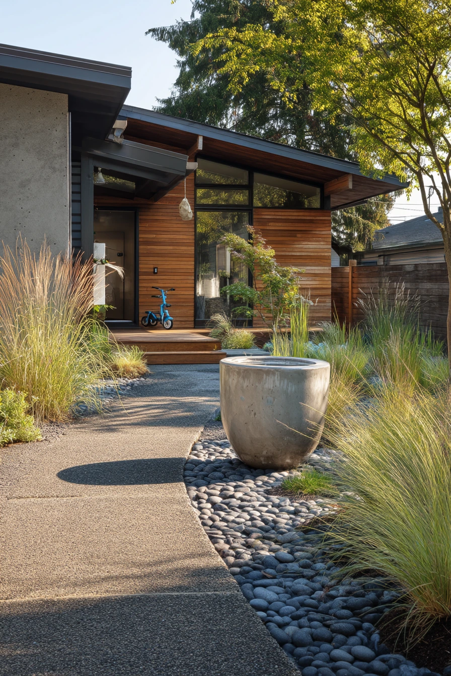 Modern Minimal Wishing Well in a Clean Landscape