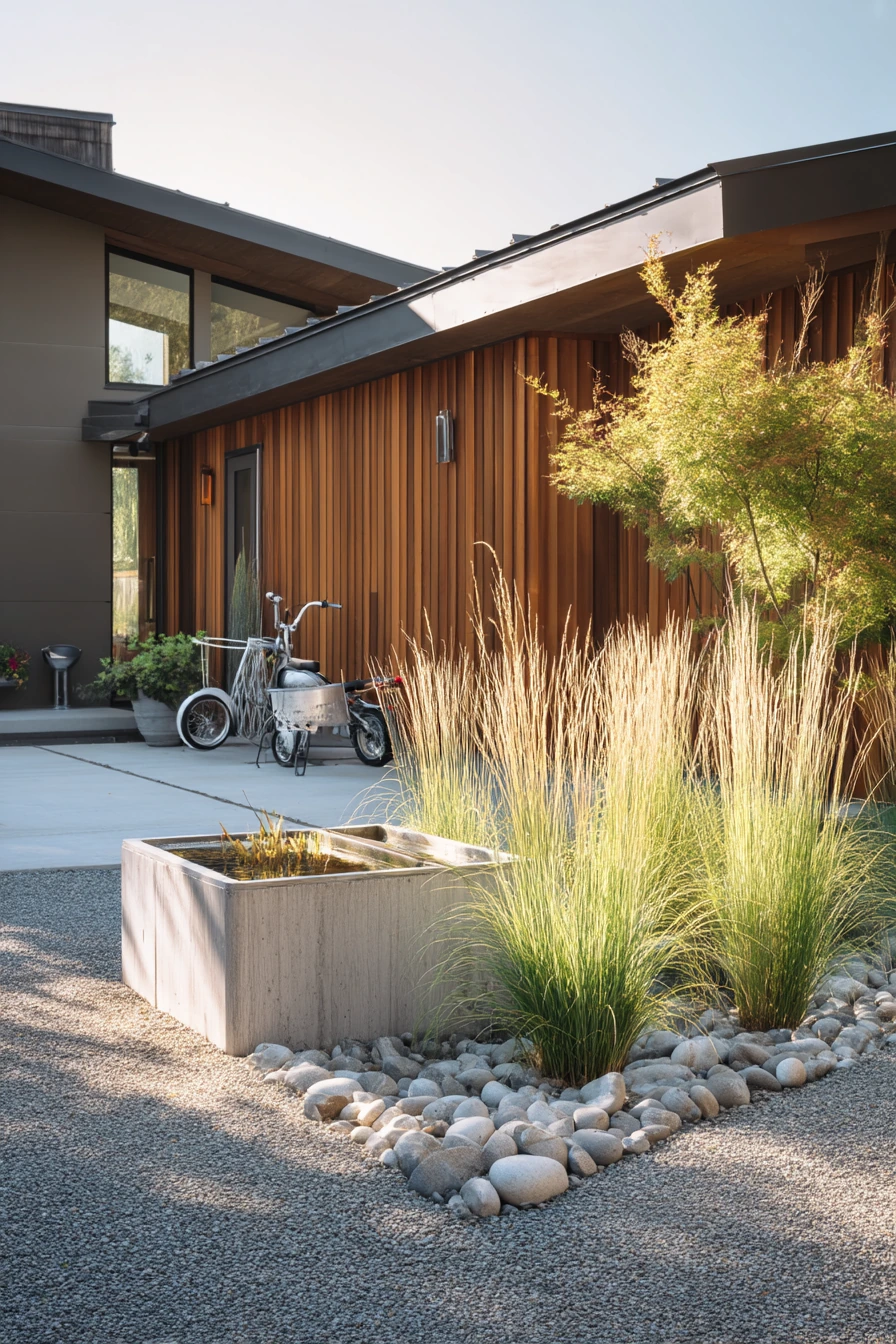Modern Minimal Wishing Well in a Clean Landscape