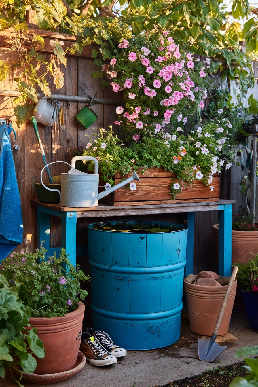 Budget-Friendly Bucket Garden Wishing Well