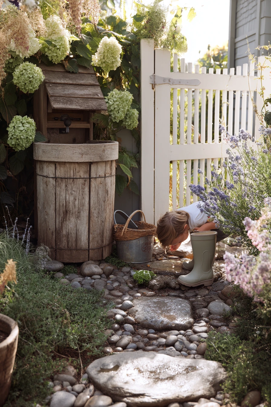 Cottage Garden Wishing Well by the Gate