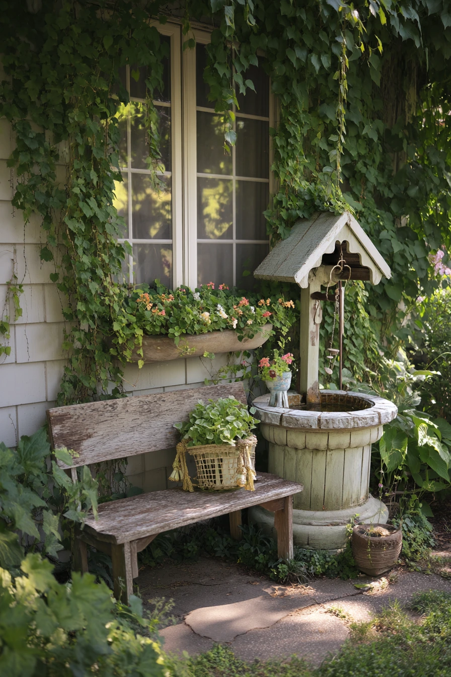 Grandparent Garden with a Storybook Wishing Well