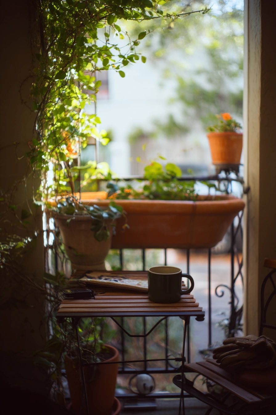 Small Patio Wishing Well in a Townhouse Courtyard