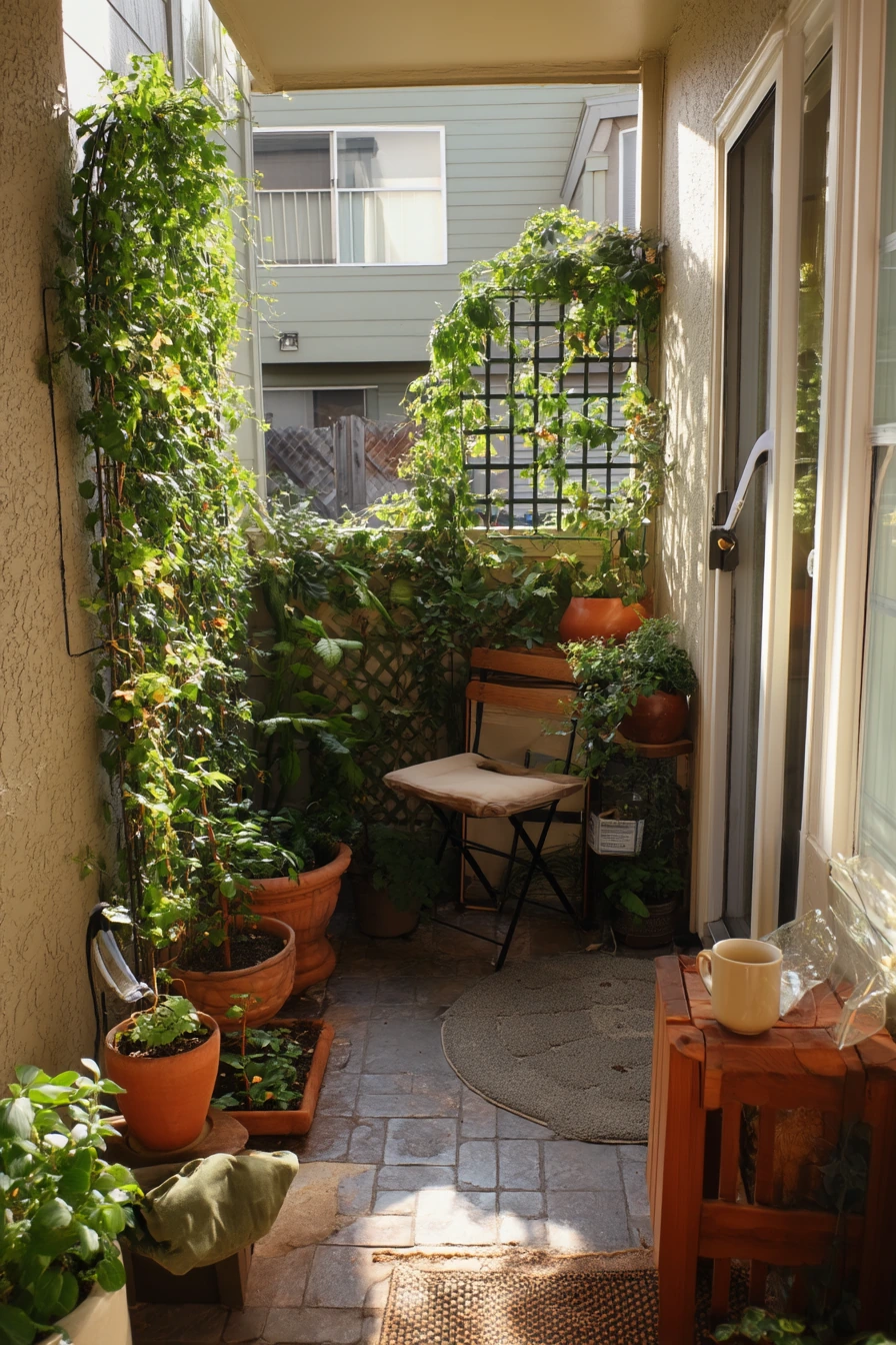 Small Patio Wishing Well in a Townhouse Courtyard