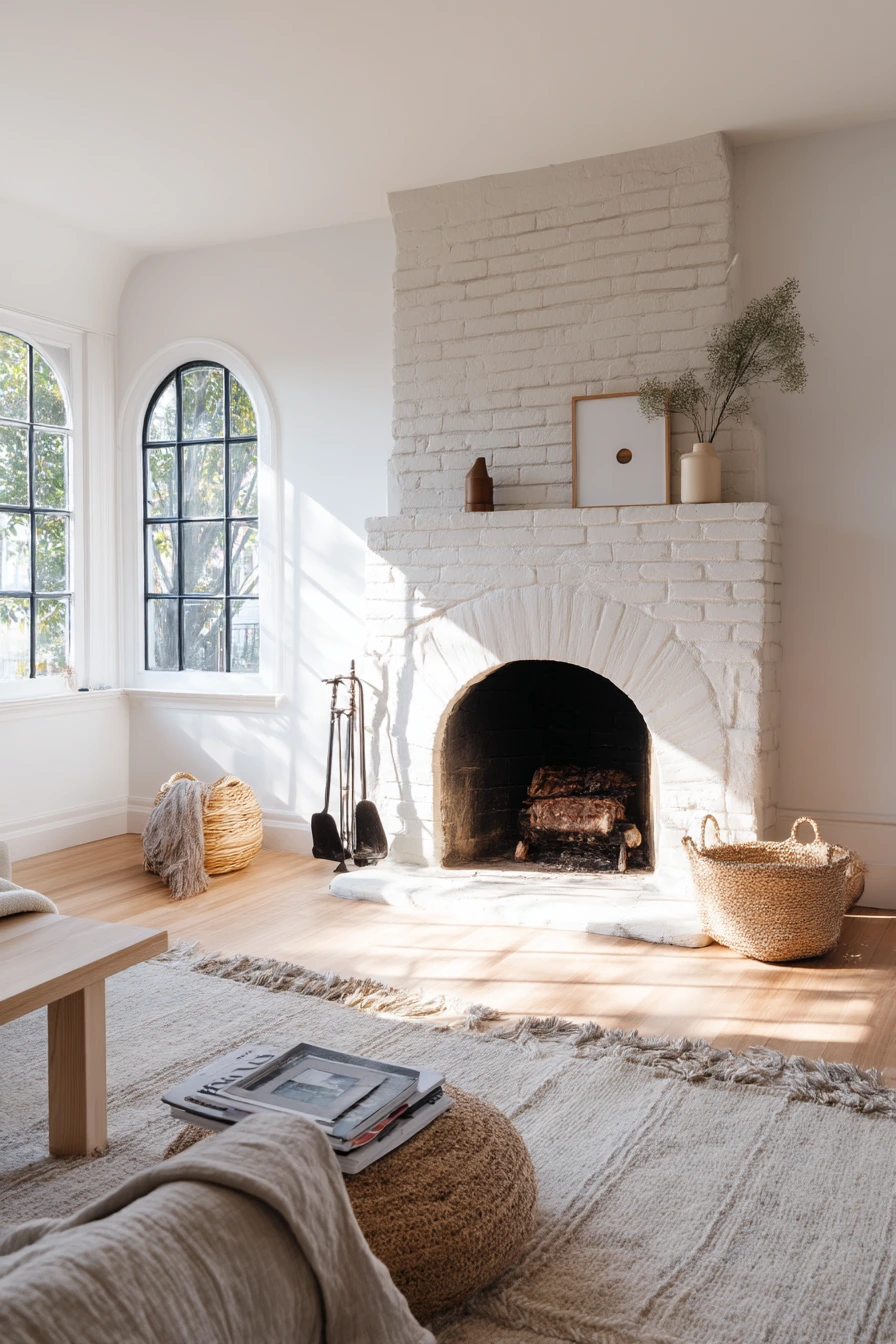 Modern Farmhouse Fireplace with Life Left Out