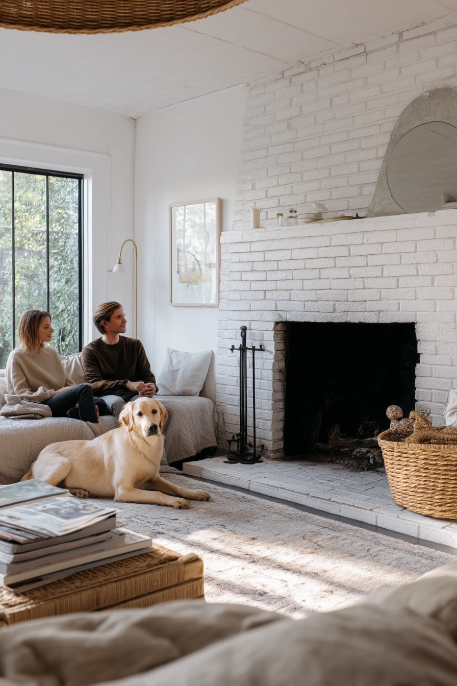 Modern Farmhouse Fireplace with Life Left Out