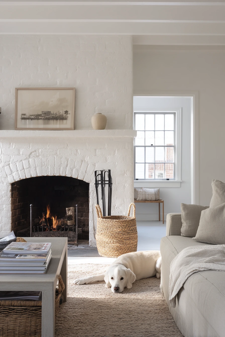 Modern Farmhouse Fireplace with Life Left Out