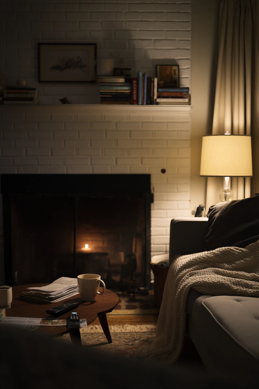Cozy Night In by the Painted Brick Hearth