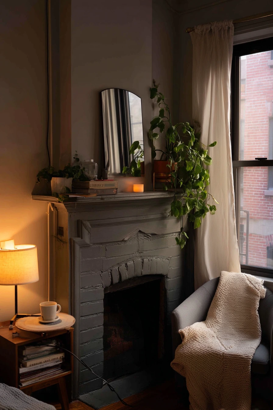 Small Apartment Fireplace Corner