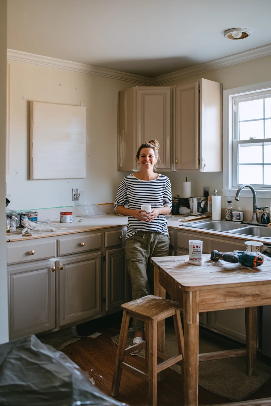 Budget DIY Cabinets with a Painter’s Tape Moment
