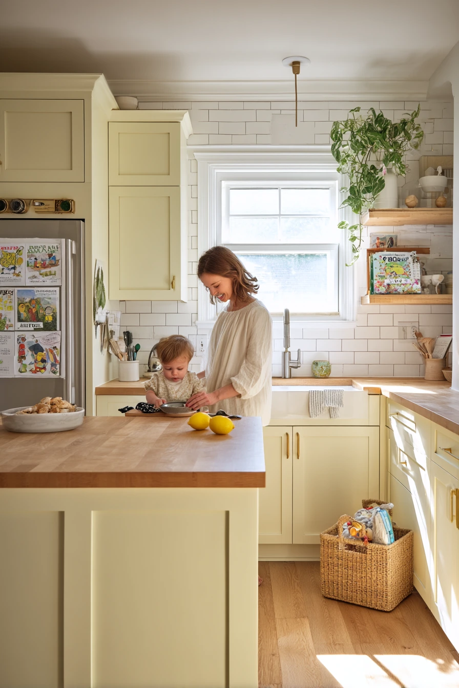 Sunlit Family Kitchen with Honey Paint