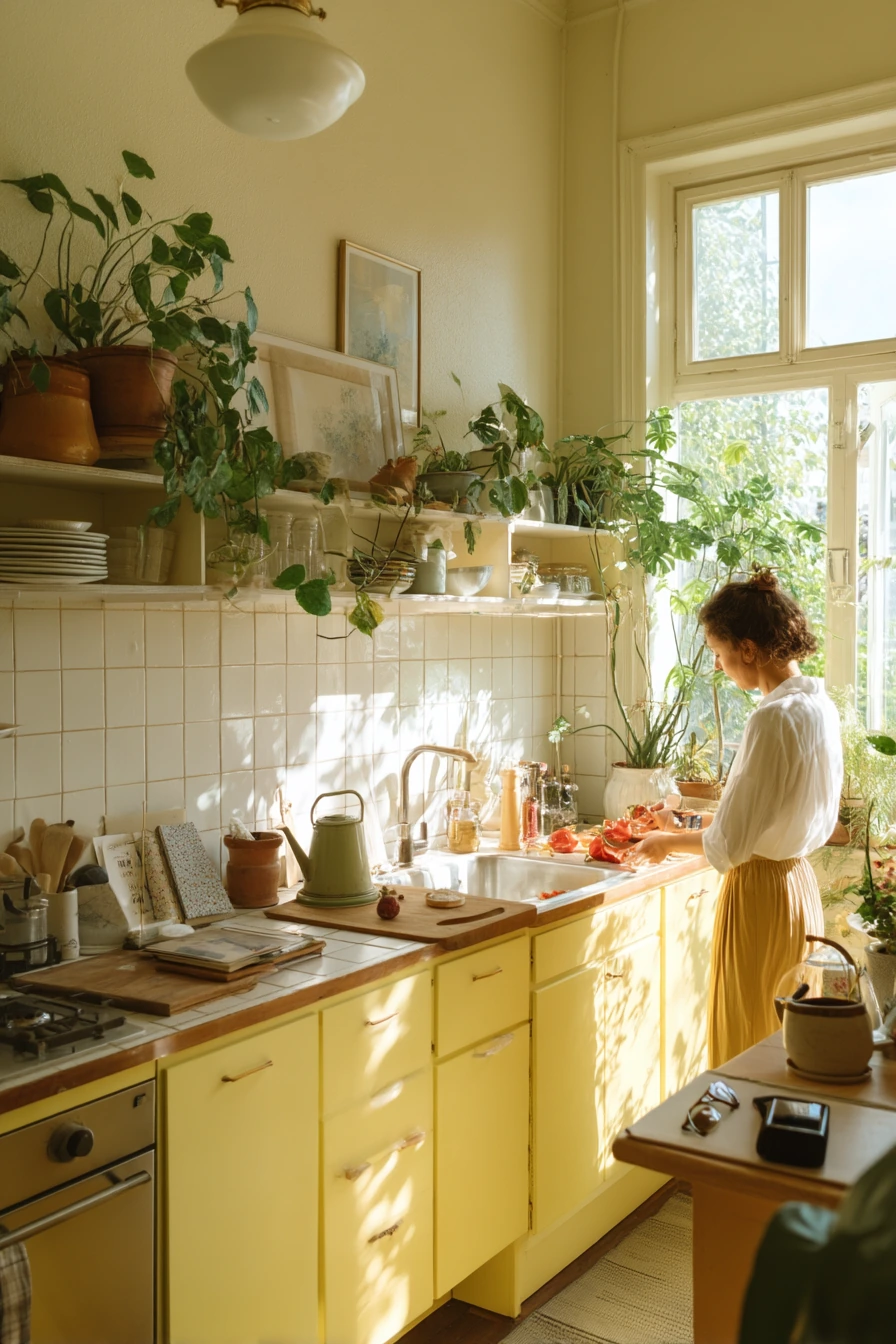 Light-Filled Kitchen with Indoor Plants