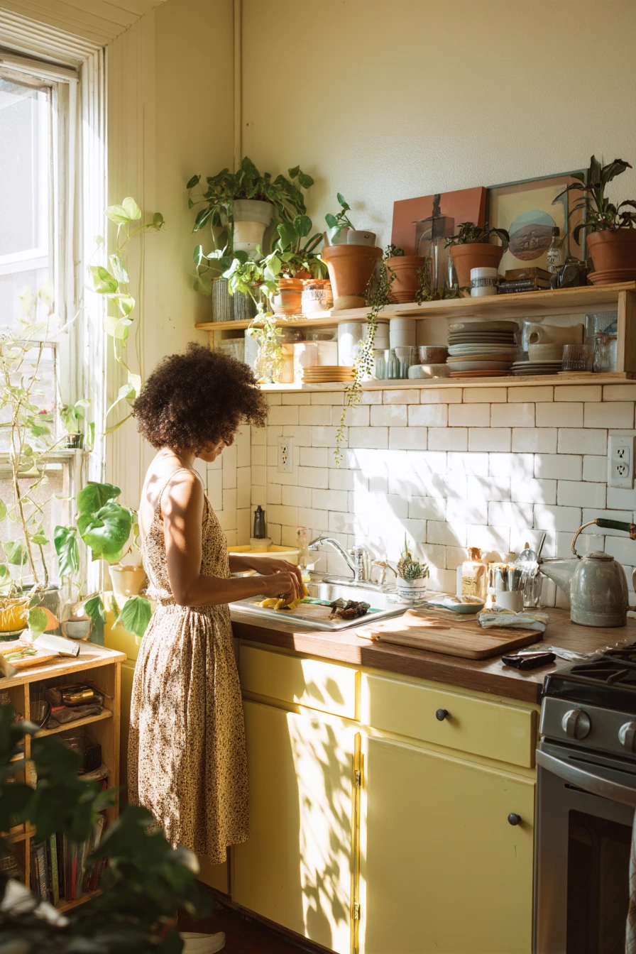Light-Filled Kitchen with Indoor Plants