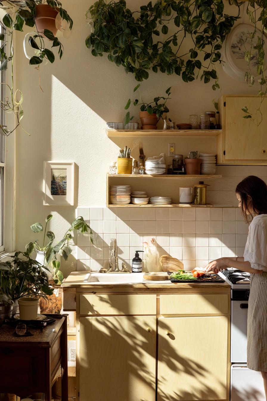 Light-Filled Kitchen with Indoor Plants