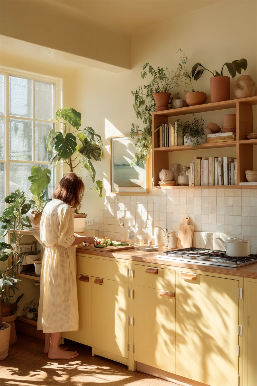 Light-Filled Kitchen with Indoor Plants