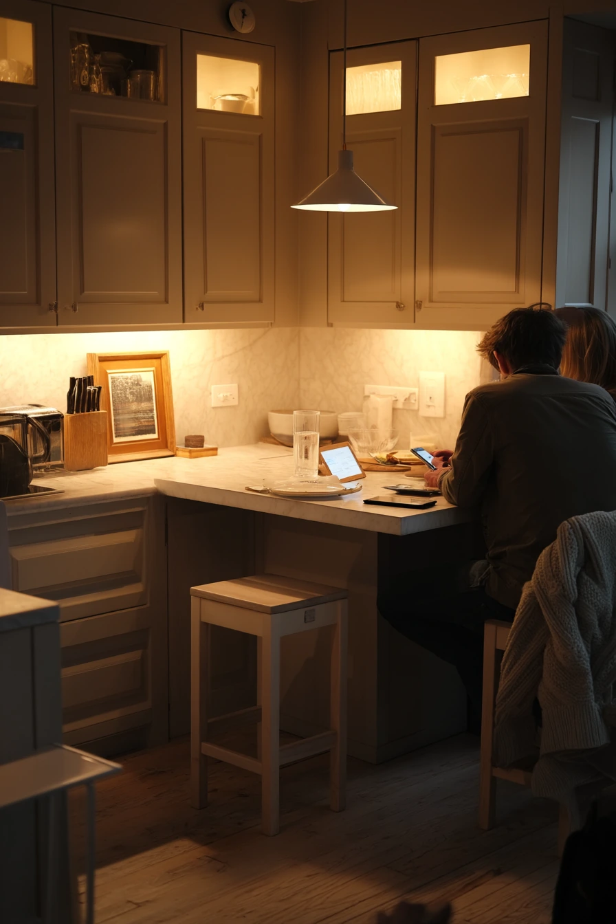 Mellow Yellow Kitchen at Dusk