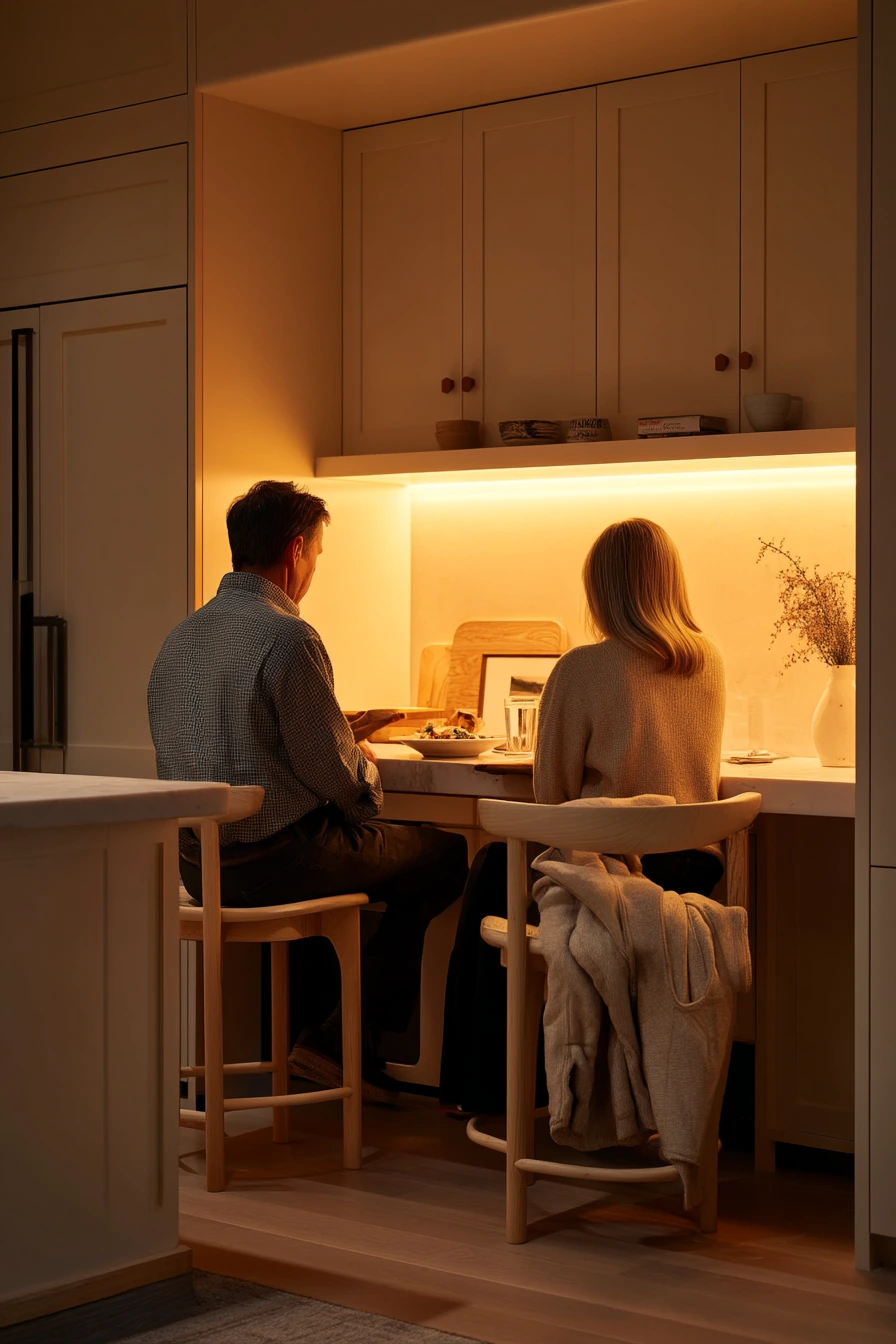 Mellow Yellow Kitchen at Dusk