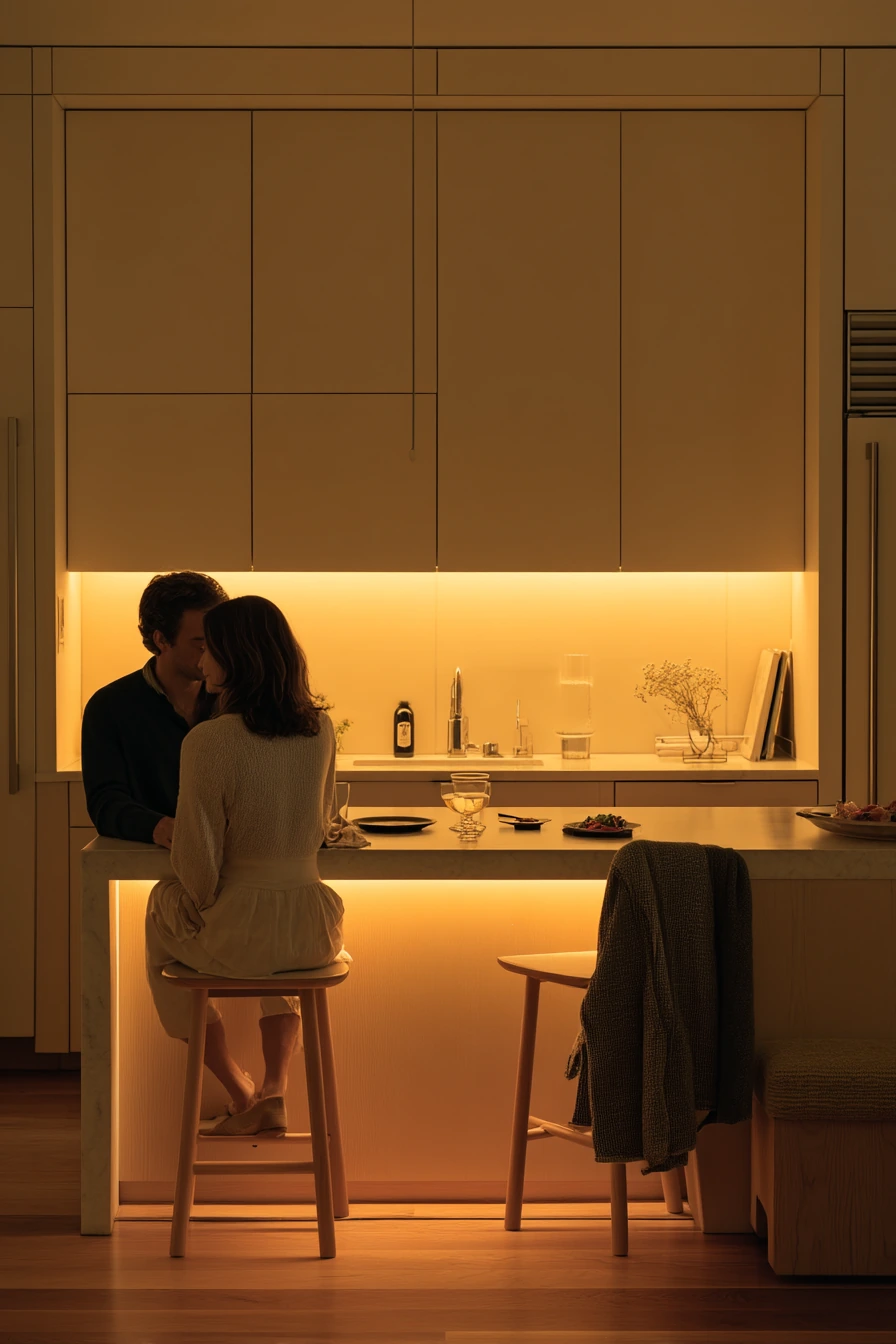 Mellow Yellow Kitchen at Dusk