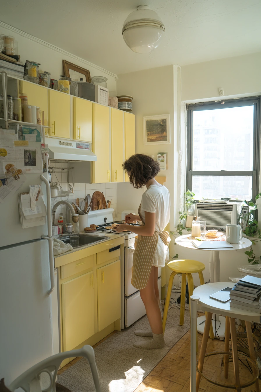 Small Apartment Kitchen with Clever Storage