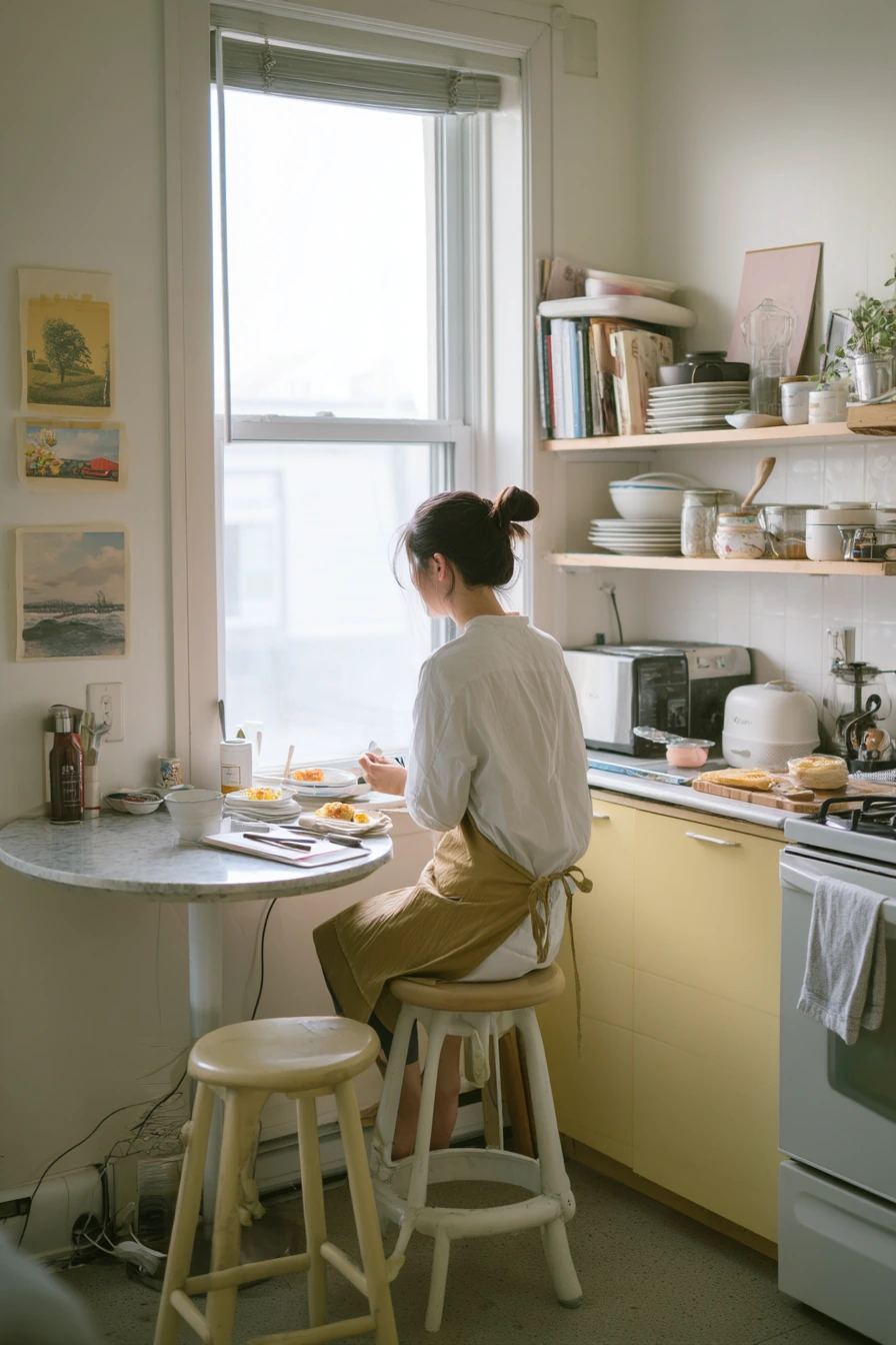 Small Apartment Kitchen with Clever Storage