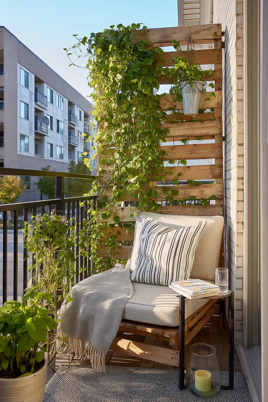 5. Apartment Patio Pallet Privacy Screen