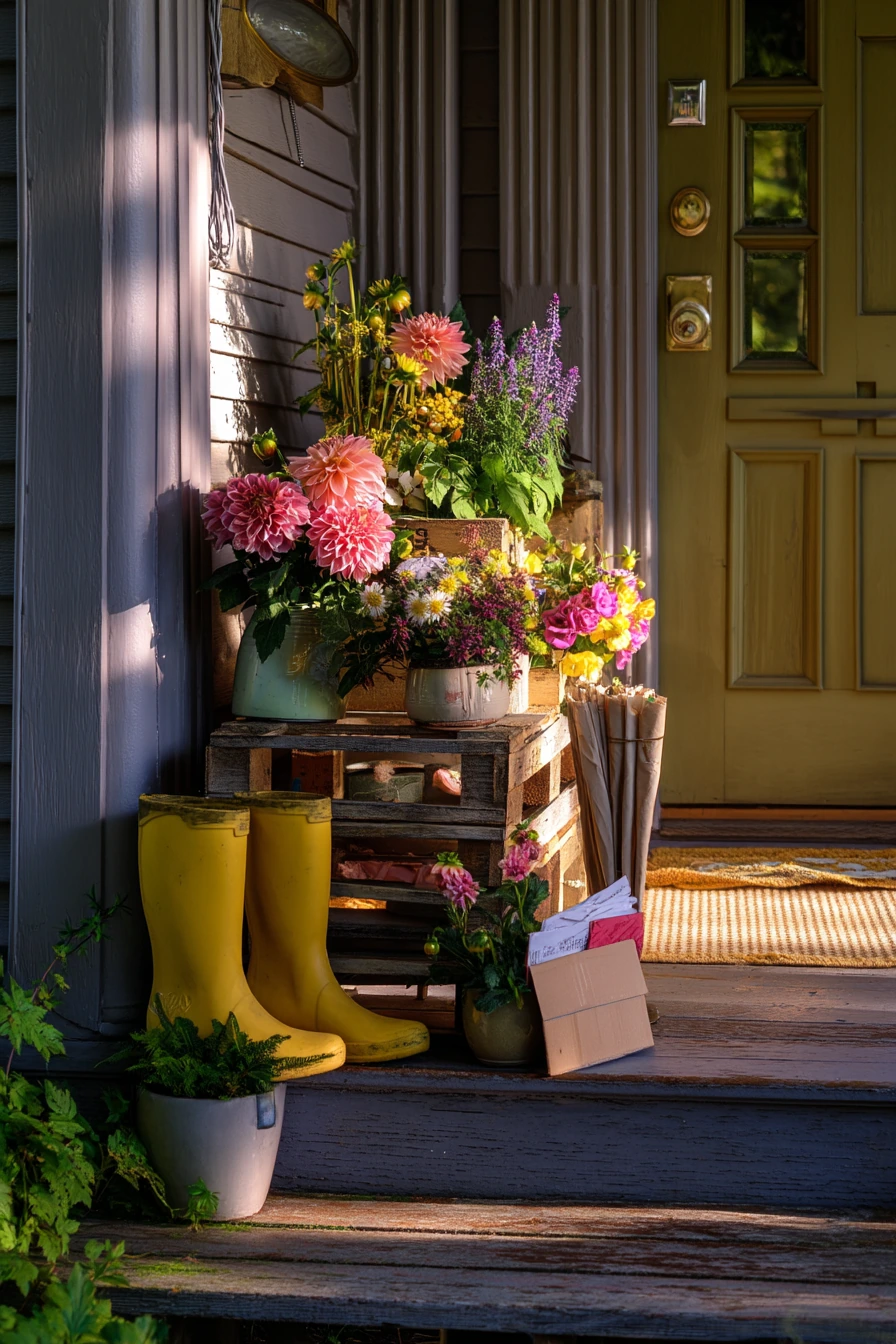 6. Salvaged Pallet Flower Corner