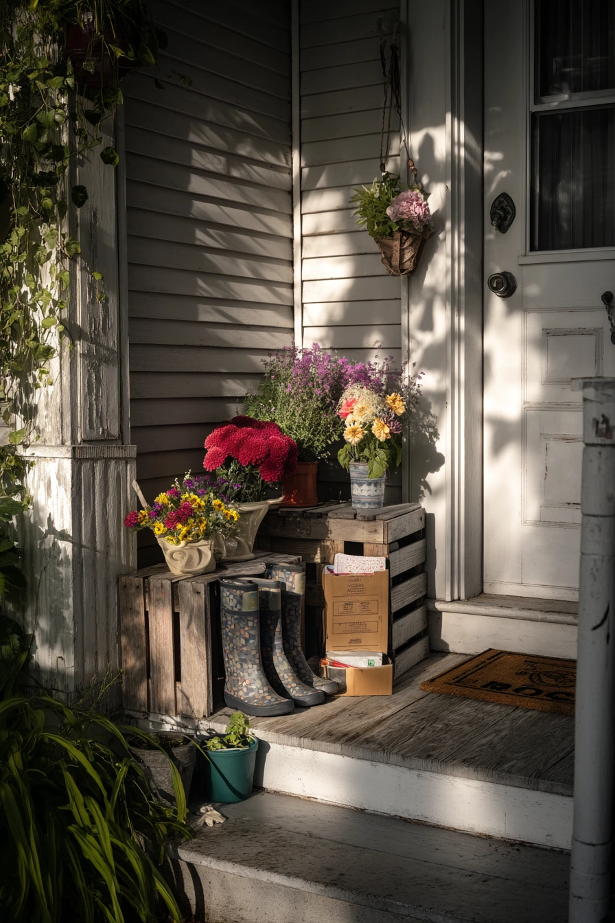 6. Salvaged Pallet Flower Corner