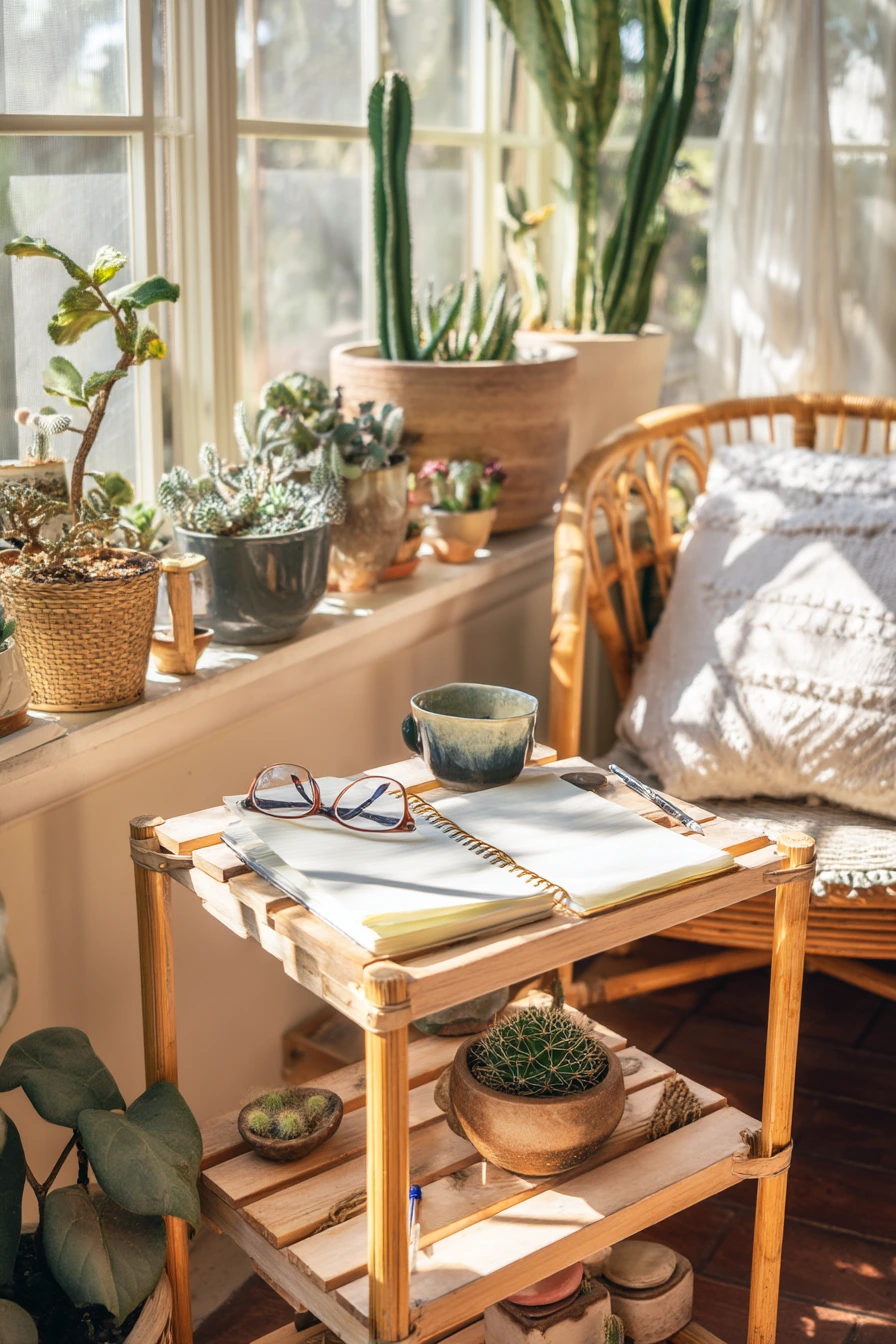 8. Sunlit Pallet Succulent Shelf