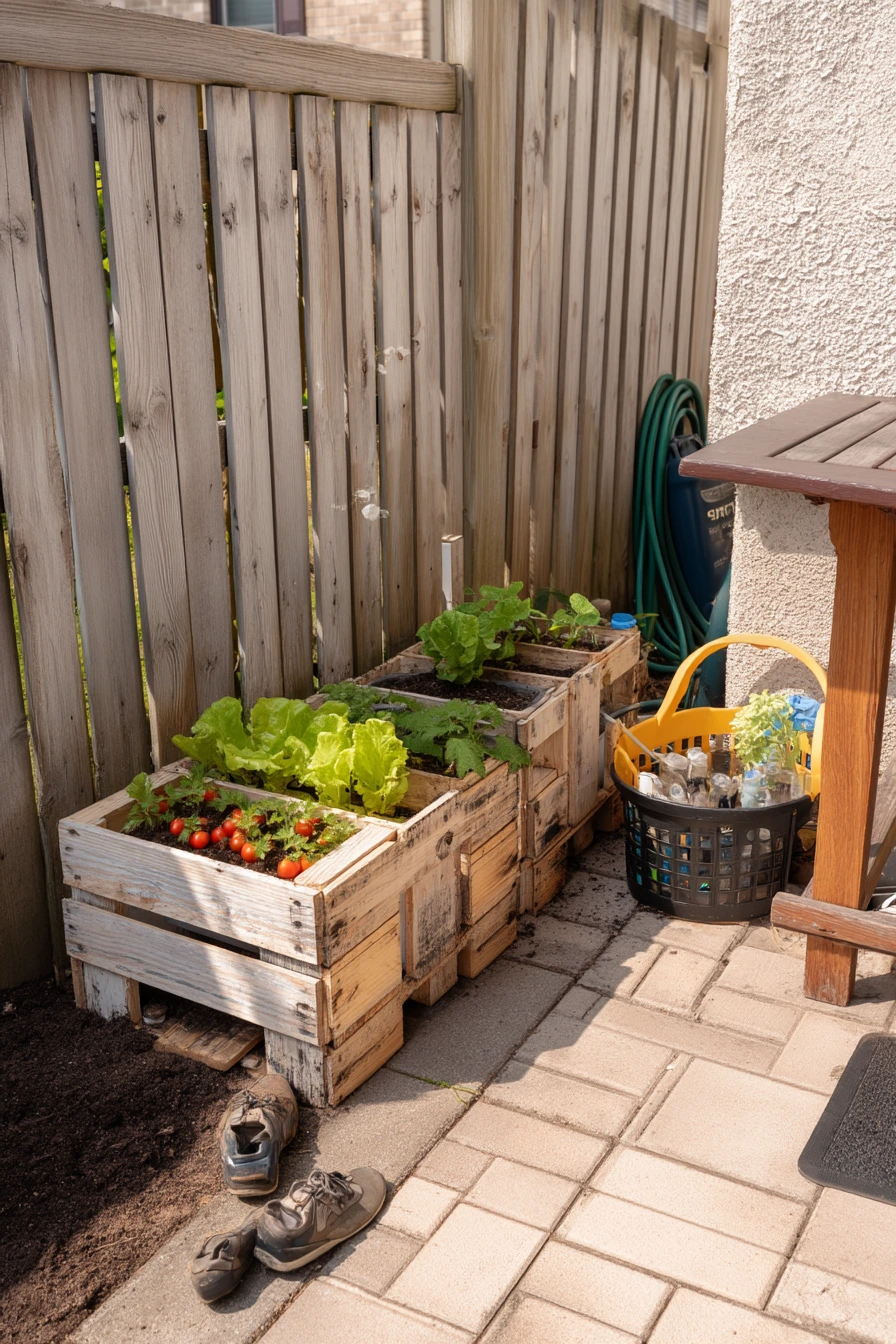 2. Backyard Pallet Veggie Patch