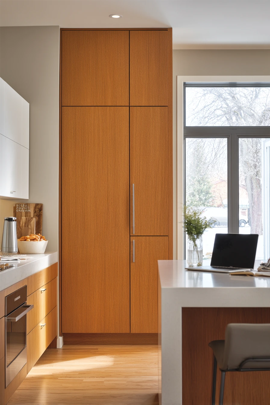 Minimal Pantry Door in a Modern Family Kitchen