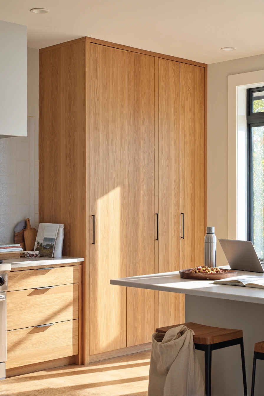 Minimal Pantry Door in a Modern Family Kitchen