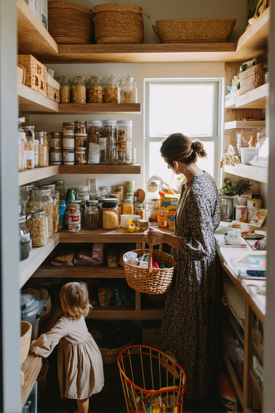 Family Pantry with Open Shelves