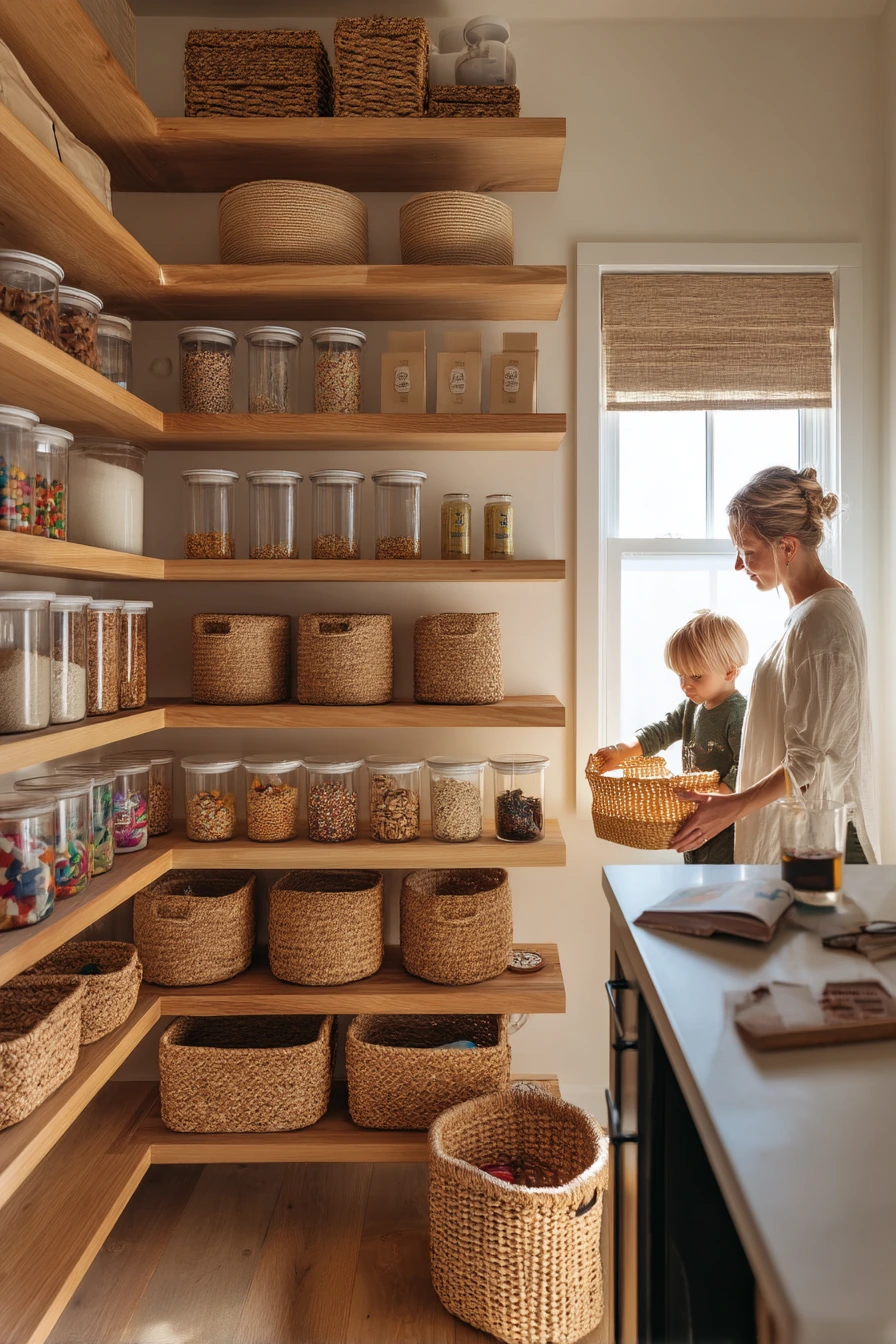 Family Pantry with Open Shelves