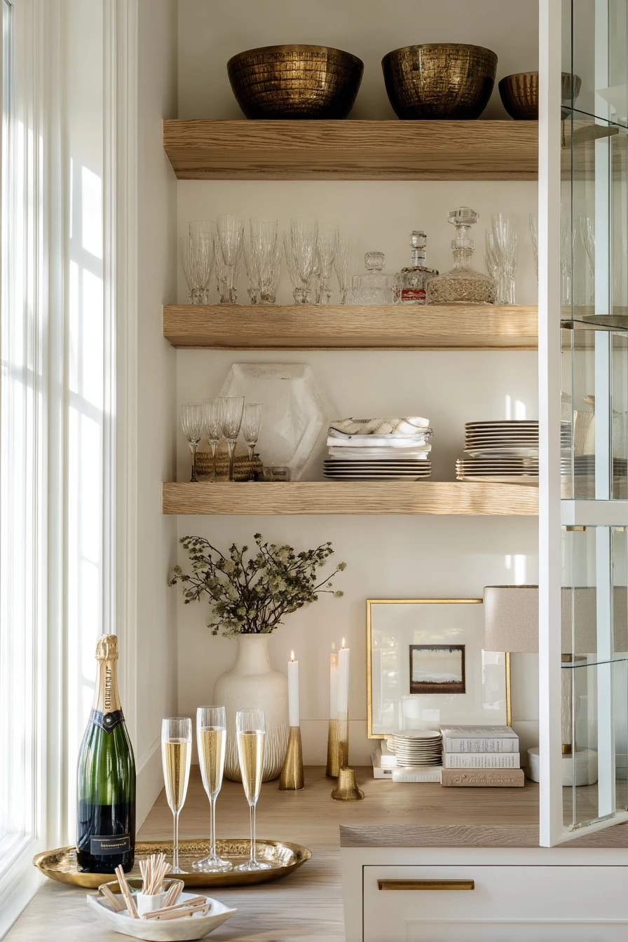 Entertaining Pantry with Glass Fronts