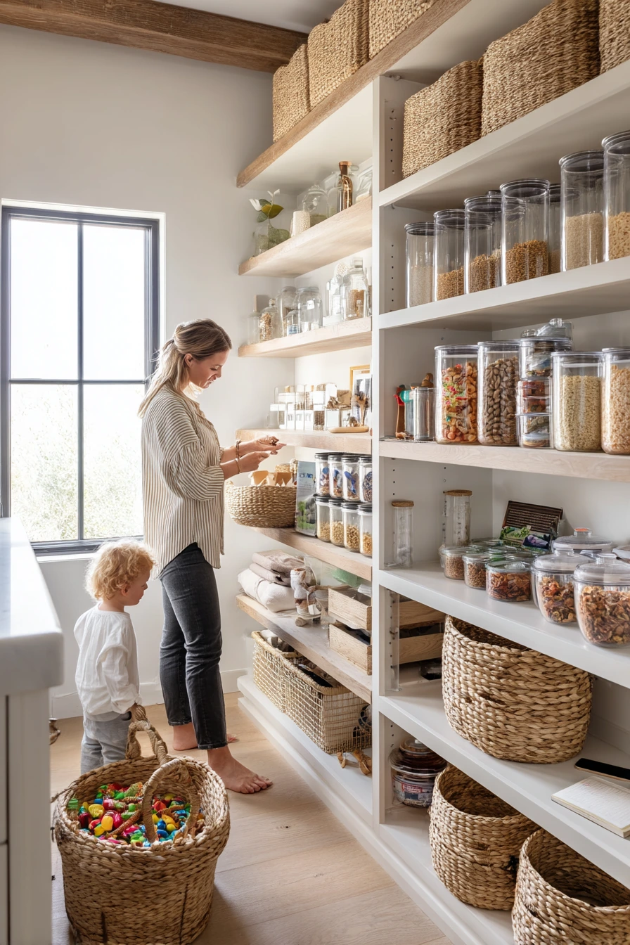 Family Pantry with Open Shelves