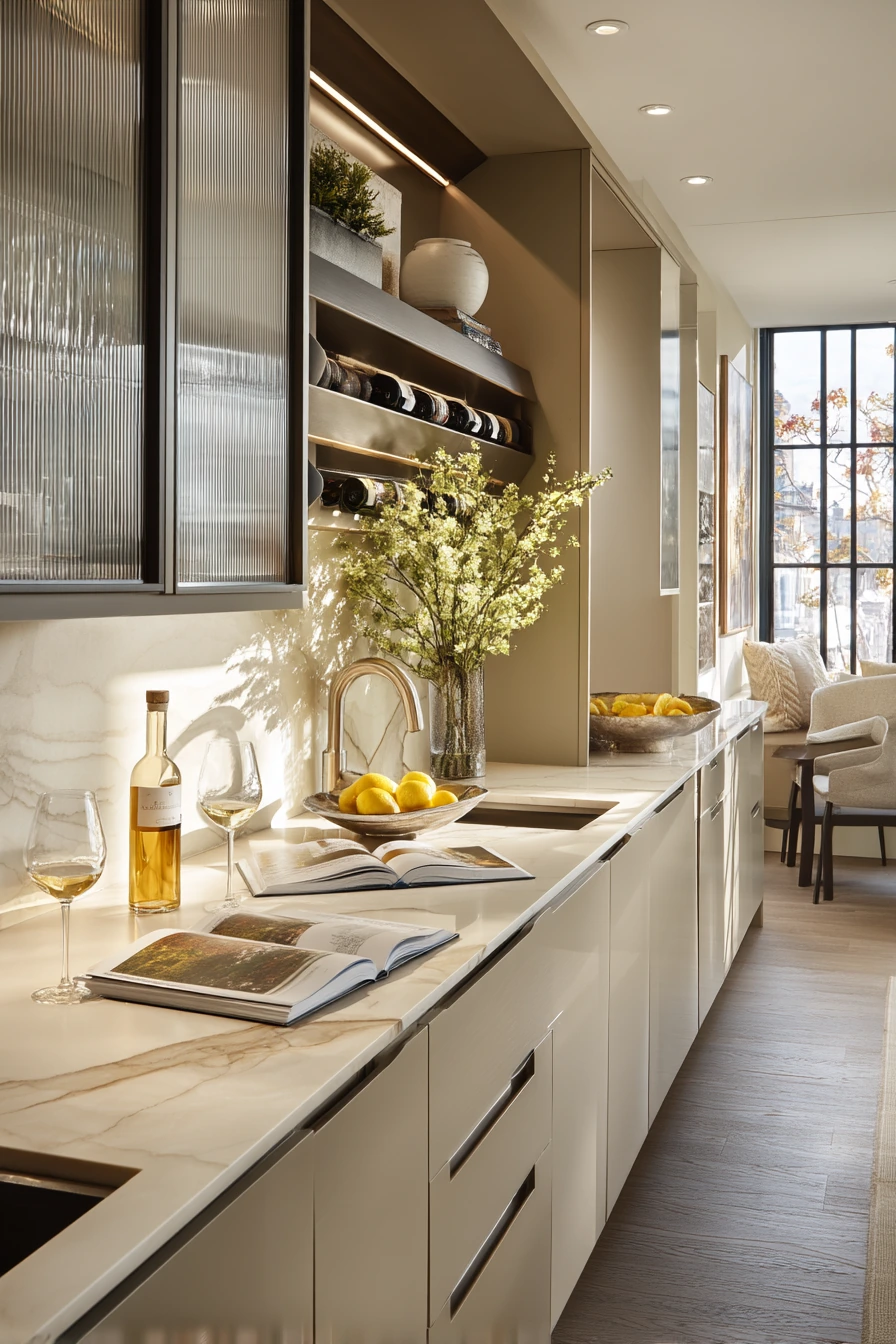 Parallel Kitchen for Entertaining After Work