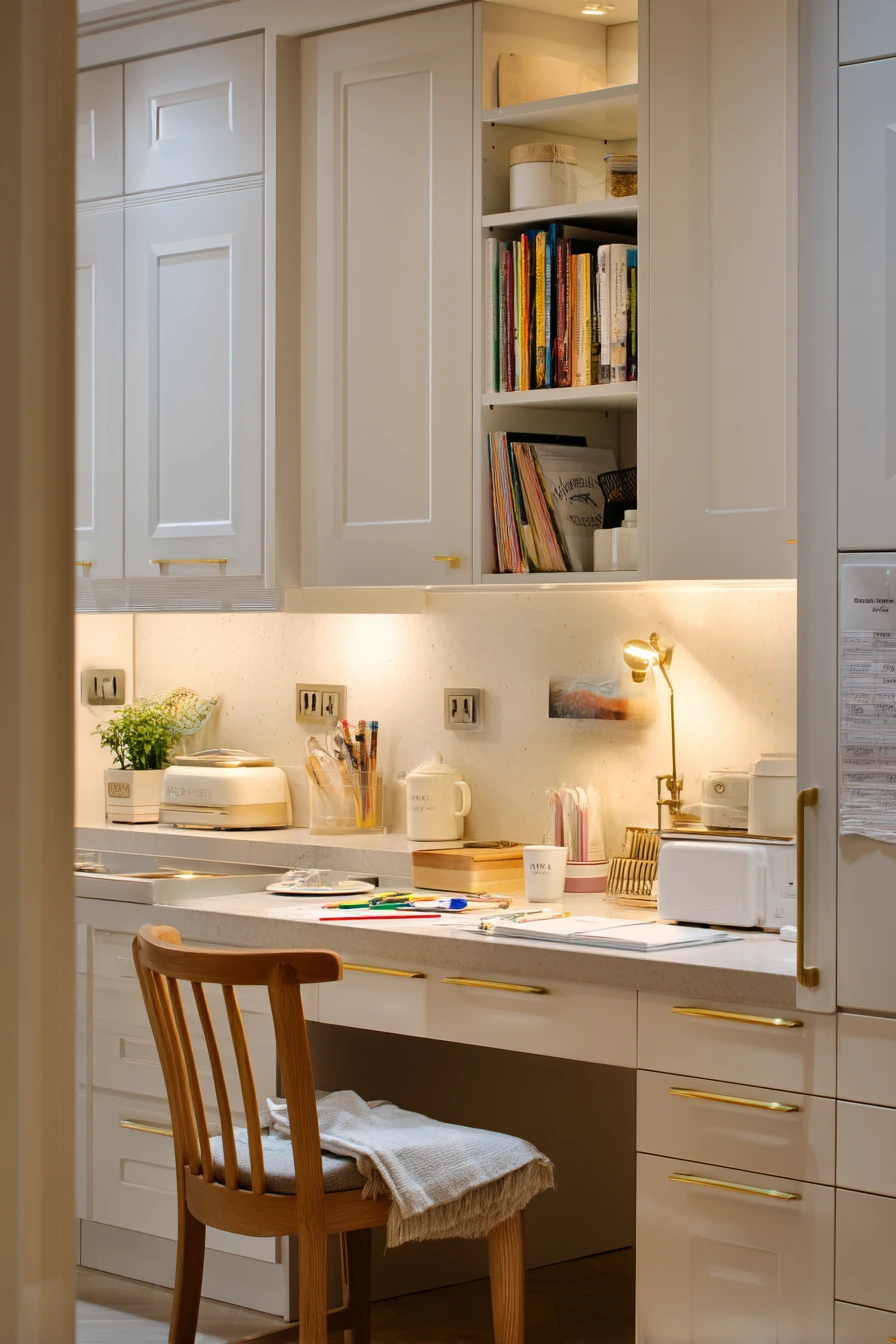 Parallel Kitchen Evening Scene with Quiet Domesticity