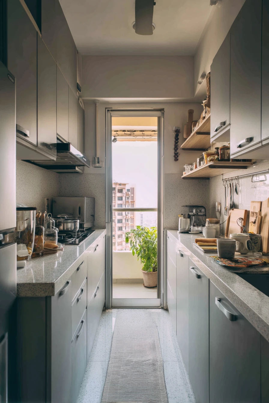 Small Apartment Parallel Kitchen for One