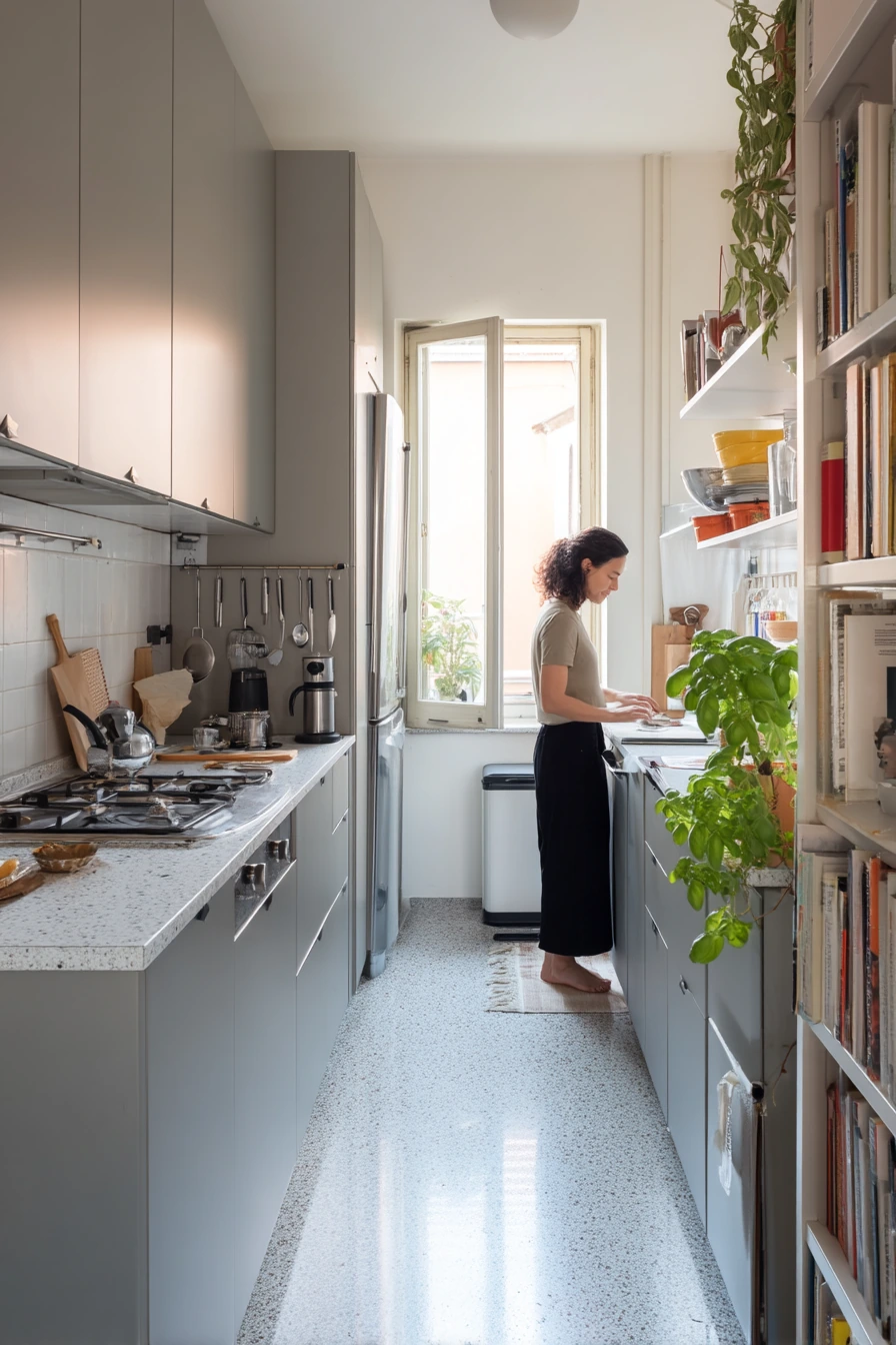 Small Apartment Parallel Kitchen for One