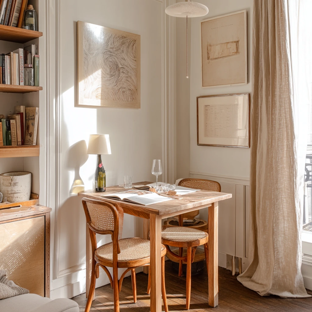 4. Renter-Friendly Paris Apartment Dining Setup