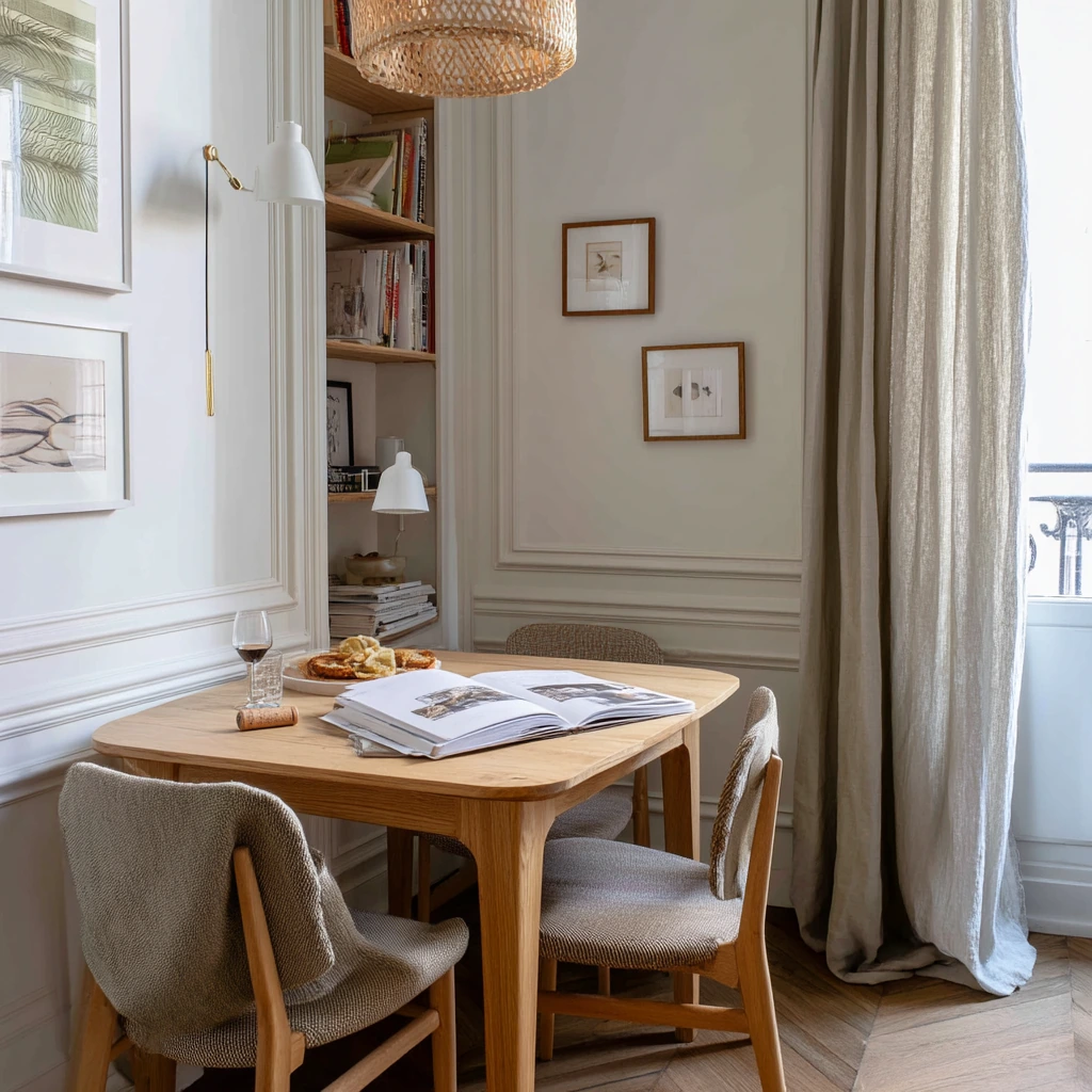 4. Renter-Friendly Paris Apartment Dining Setup