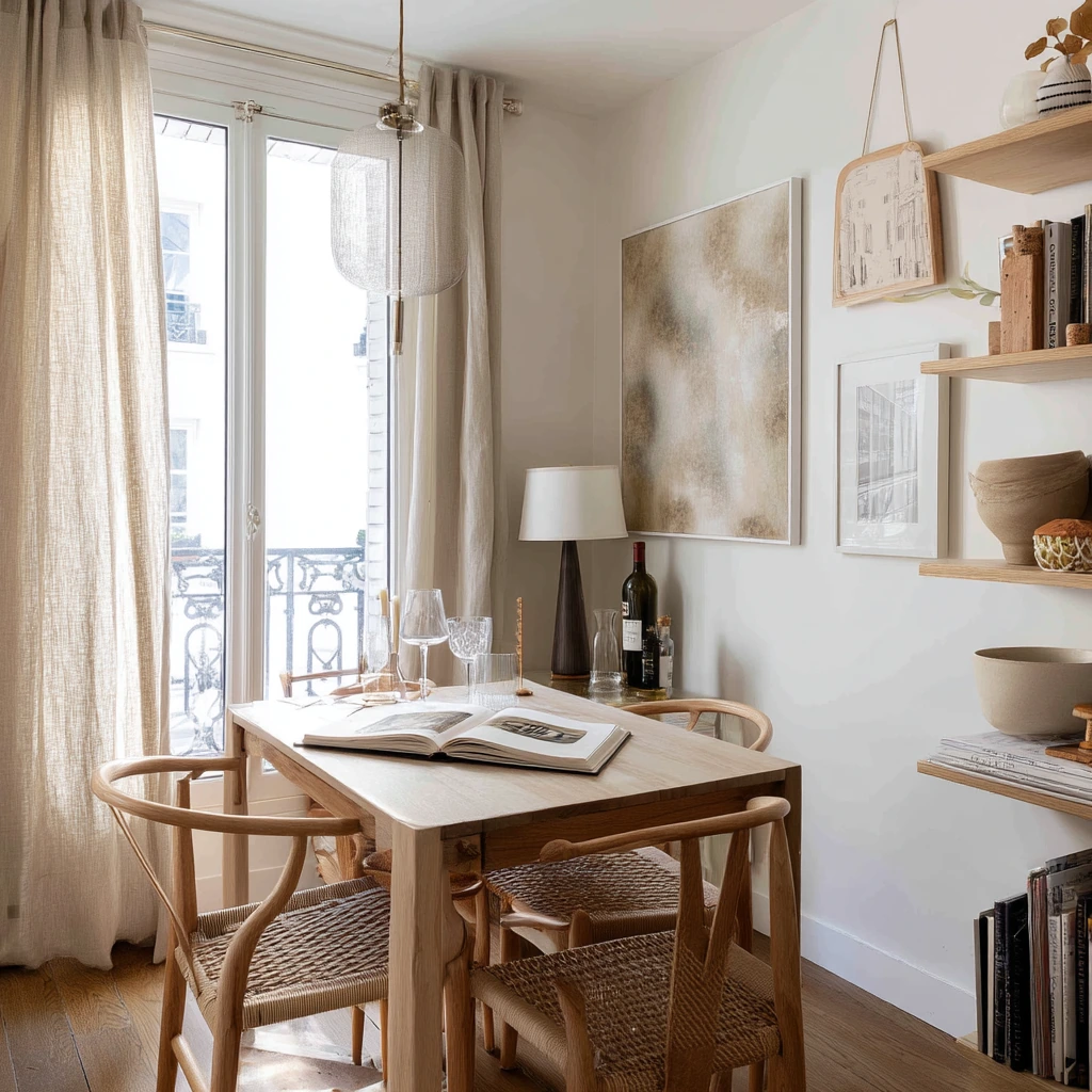 4. Renter-Friendly Paris Apartment Dining Setup